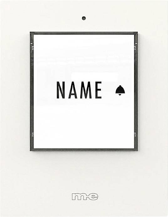 m-e modern-electronics 41356 Sonnette sans fil Emetteur éclairée, avec porte-nom