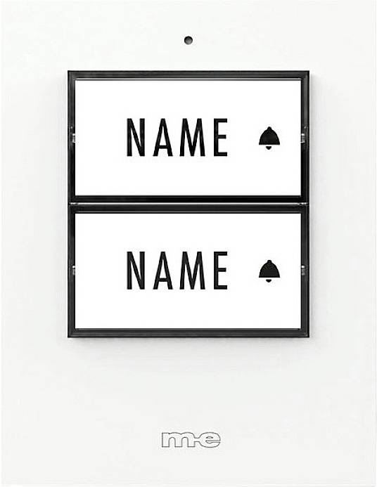 m-e modern-electronics 41357 Sonnette sans fil Emetteur éclairée, avec porte-nom