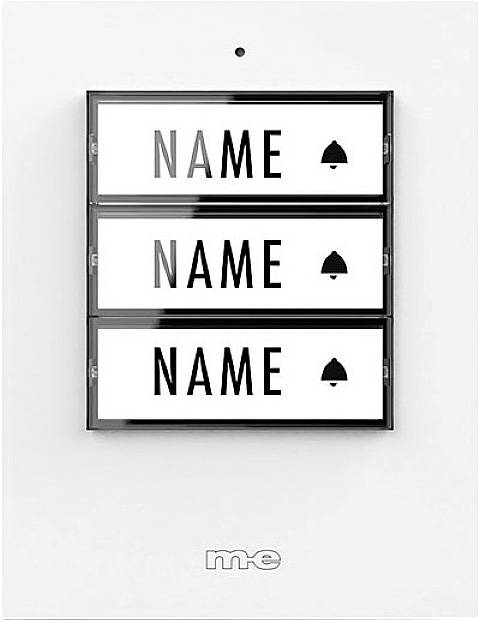 m-e modern-electronics 41358 Sonnette sans fil Emetteur éclairée, avec porte-nom