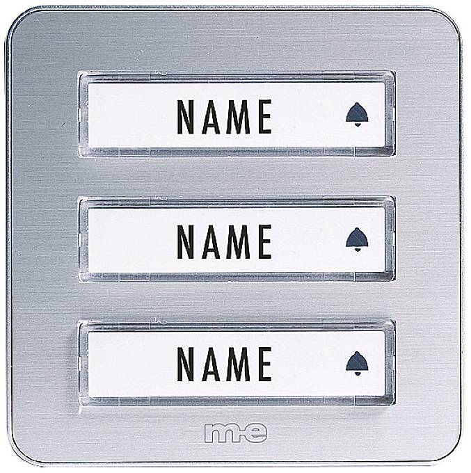 m-e modern-electronics 41082 Sonnette sans fil Emetteur éclairée, avec porte-nom