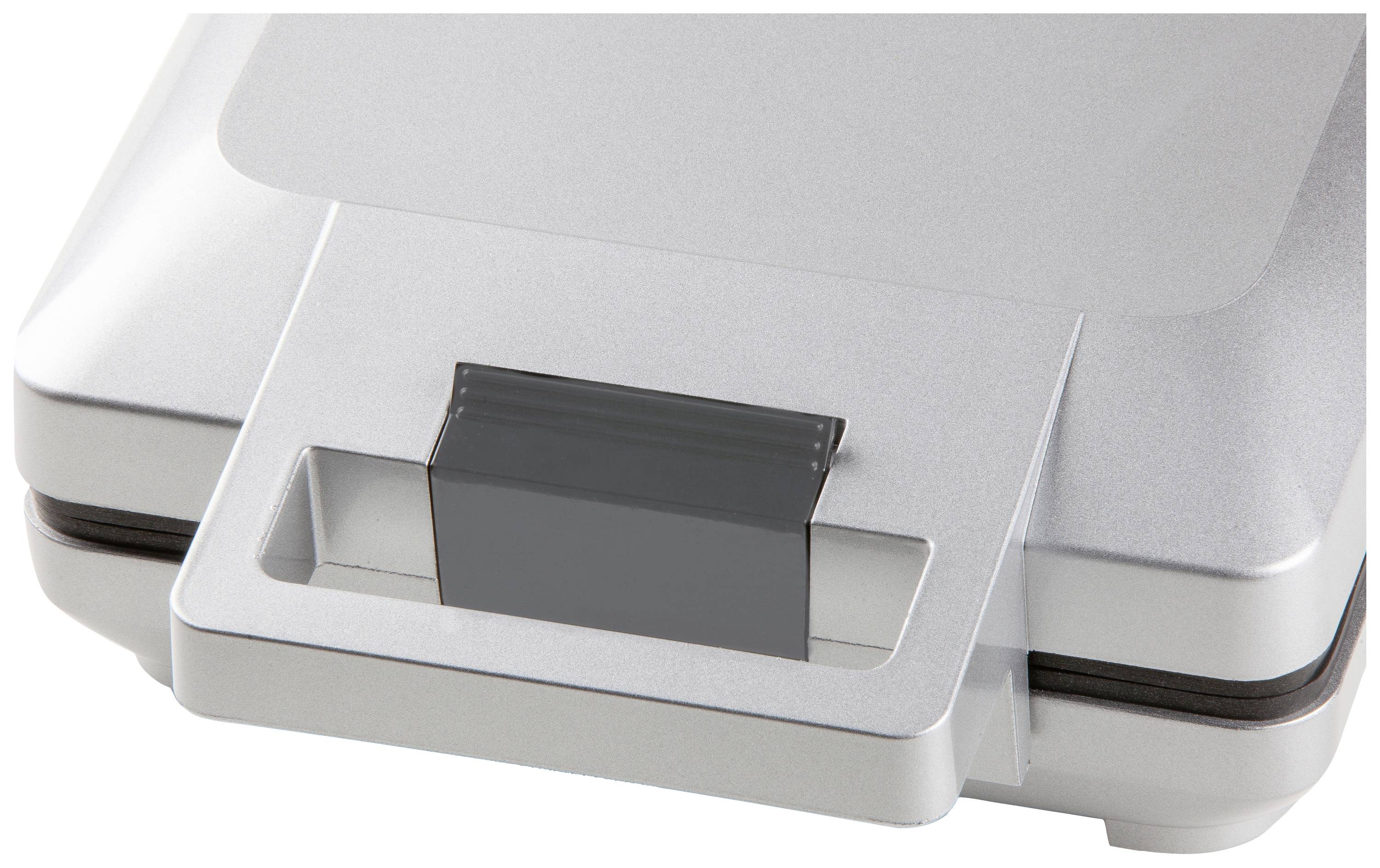 DOMO DO9250W Gaufrier revêtement anti-adhésif, voyant lumineux, rabattable argent