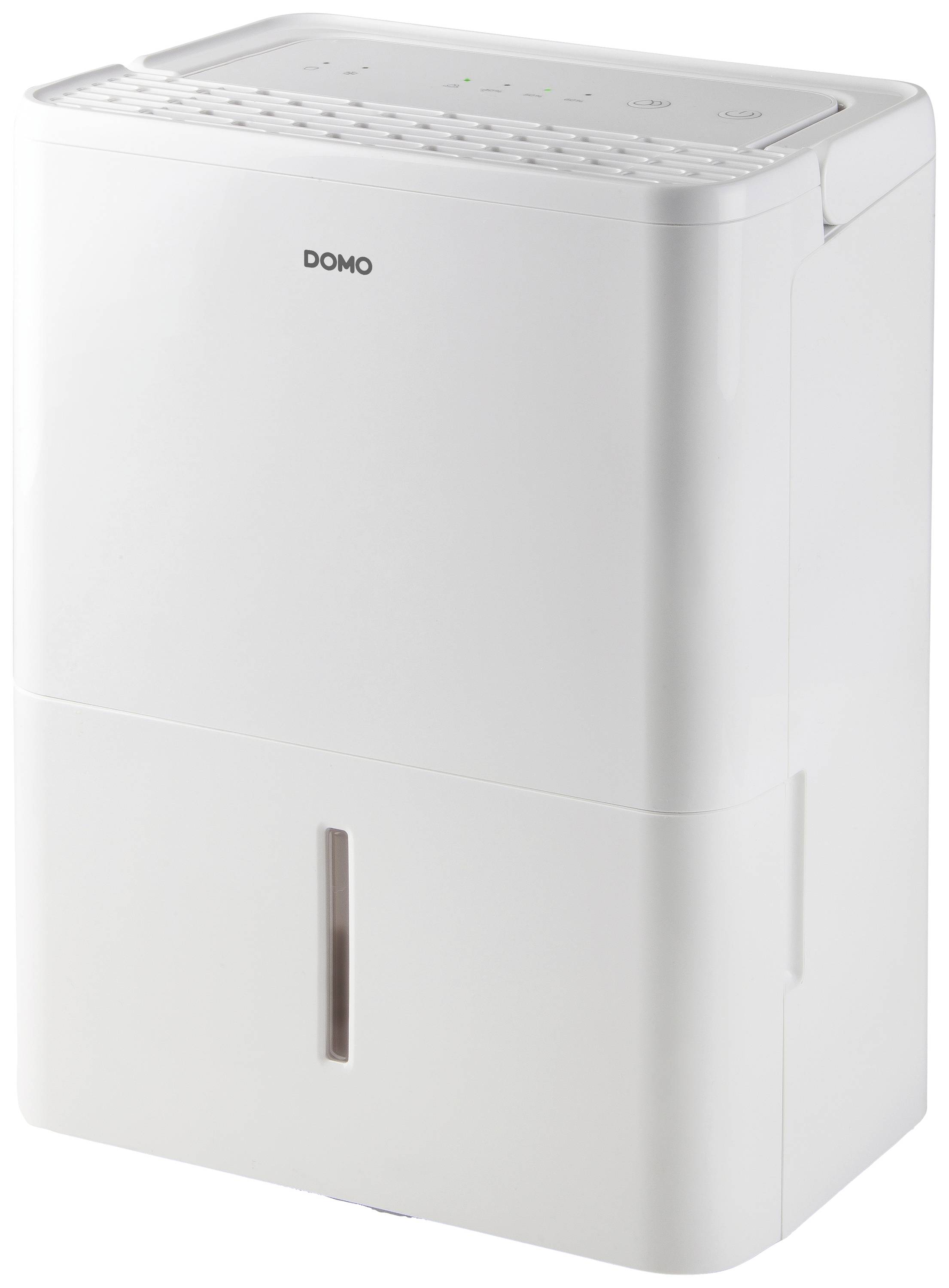 Déshumidificateur blanc avec réservoir d'eau et design épuré, adapté aux ménages pour le contrôle de l'humidité.