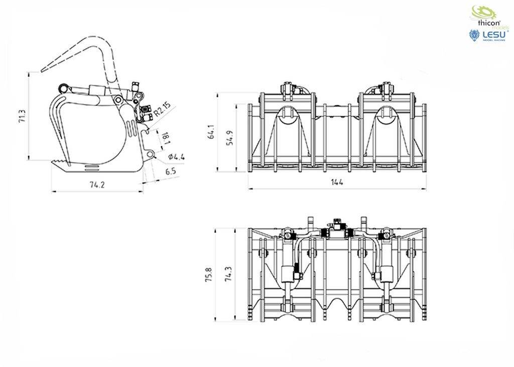 Thicon Models 58556 1:14 Godet à pince 1 pc(s)