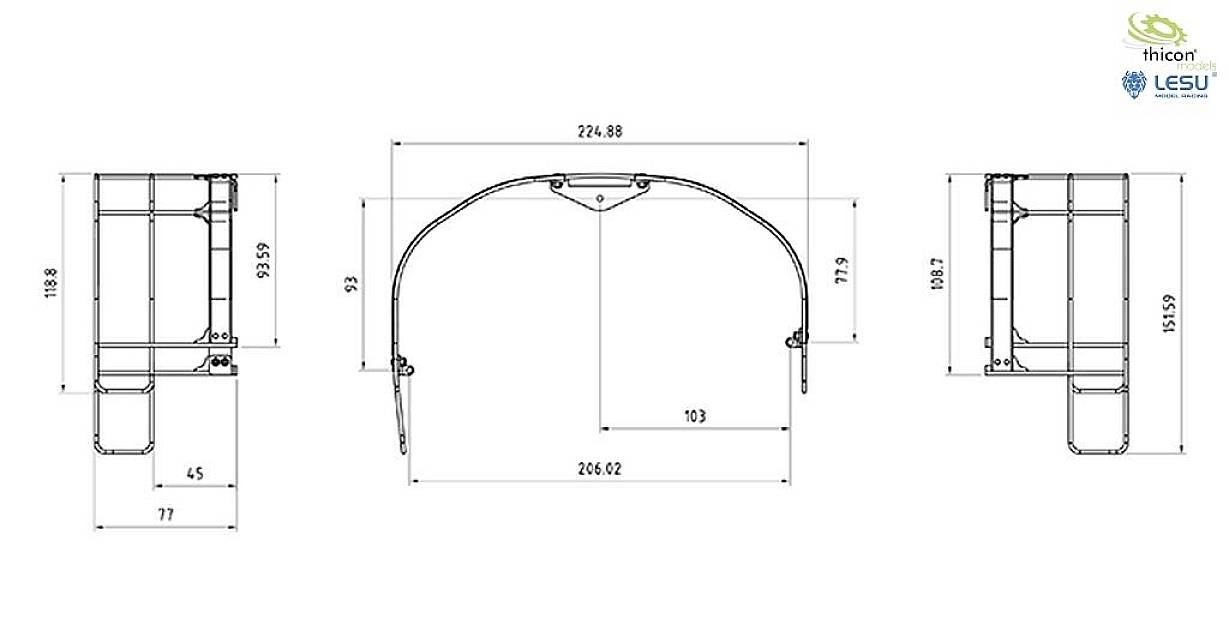 Thicon Models 58801 1:14 Set de rambardes 1 pc(s)