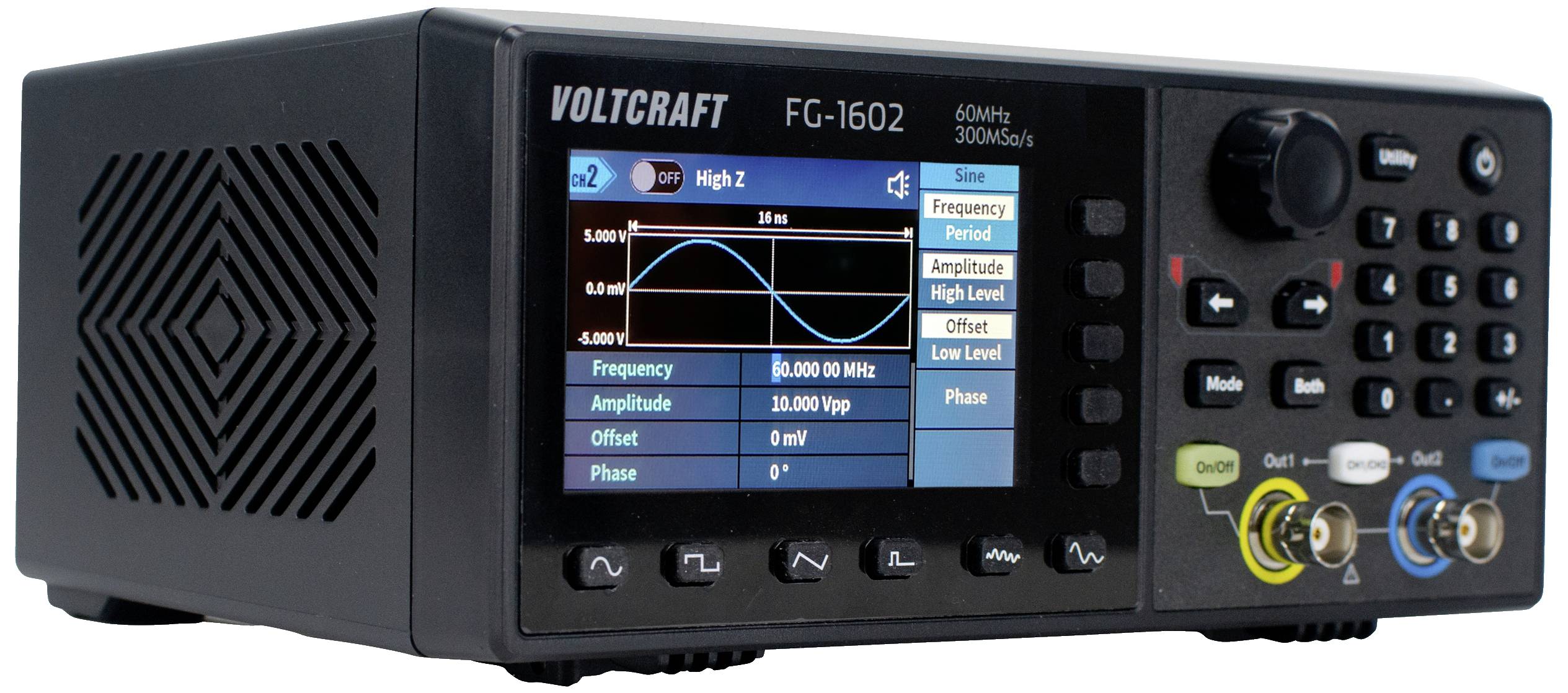 FG-1602 Générateur de fonction VOLTCRAFT 1 µHz - 60 MHz 2 canaux Arbitraire