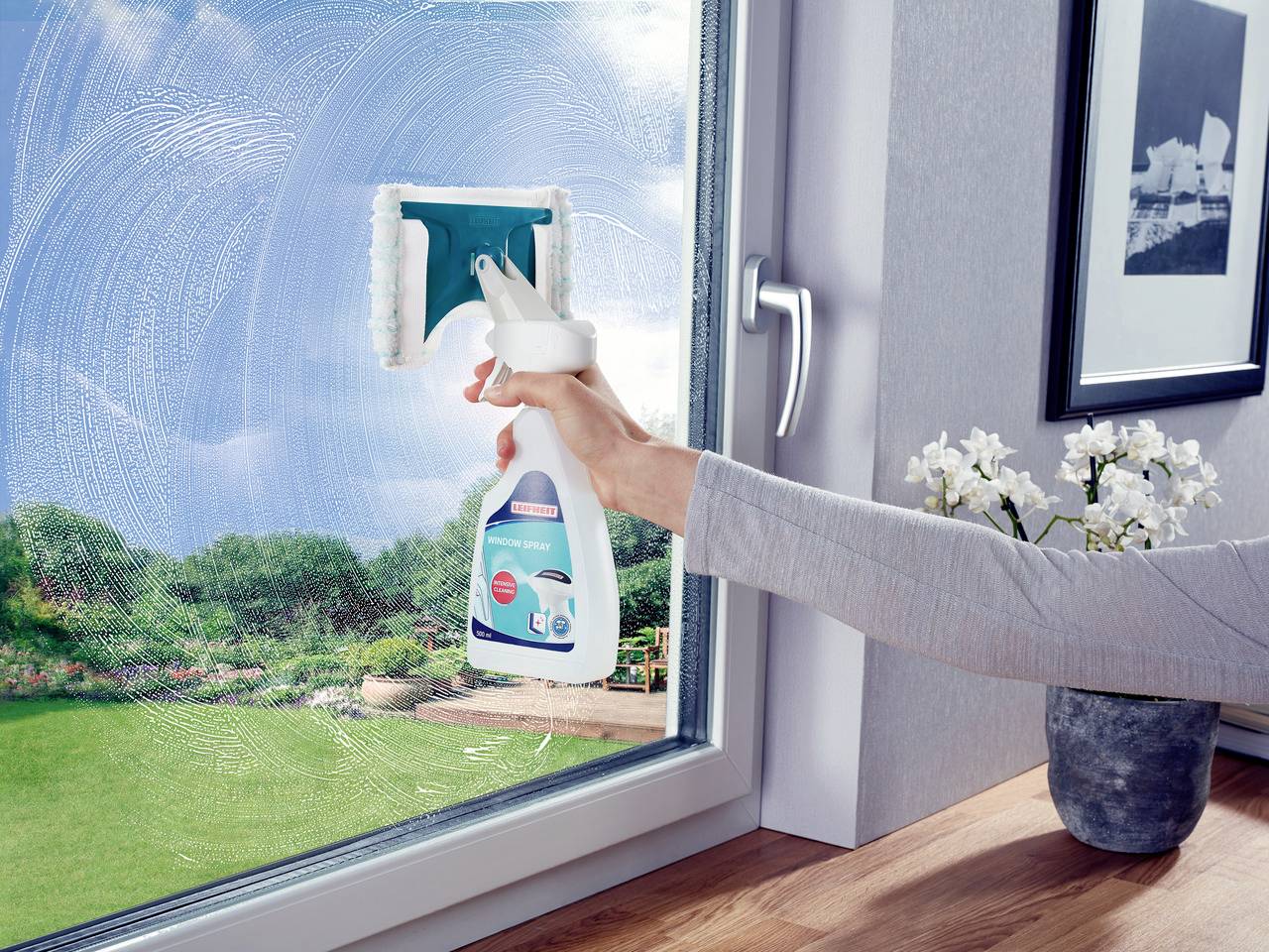 Leifheit Nemo+SprayClean Nettoyeur vitres blanc