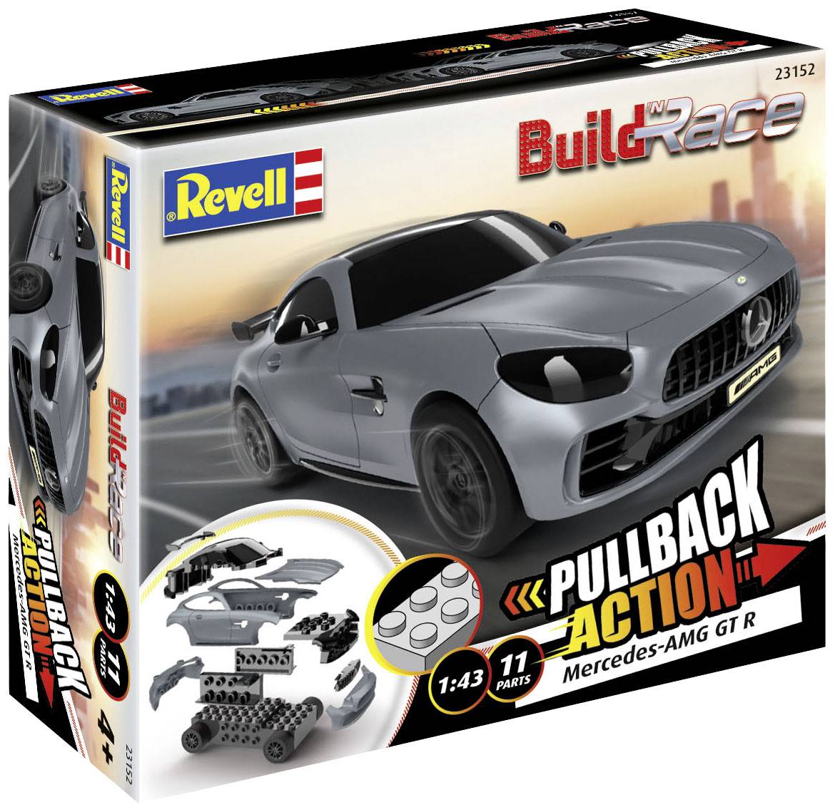 Revell 23152 Build 'n Race Mercedes-AMG GT R, grau Maquette de voiture 1:43