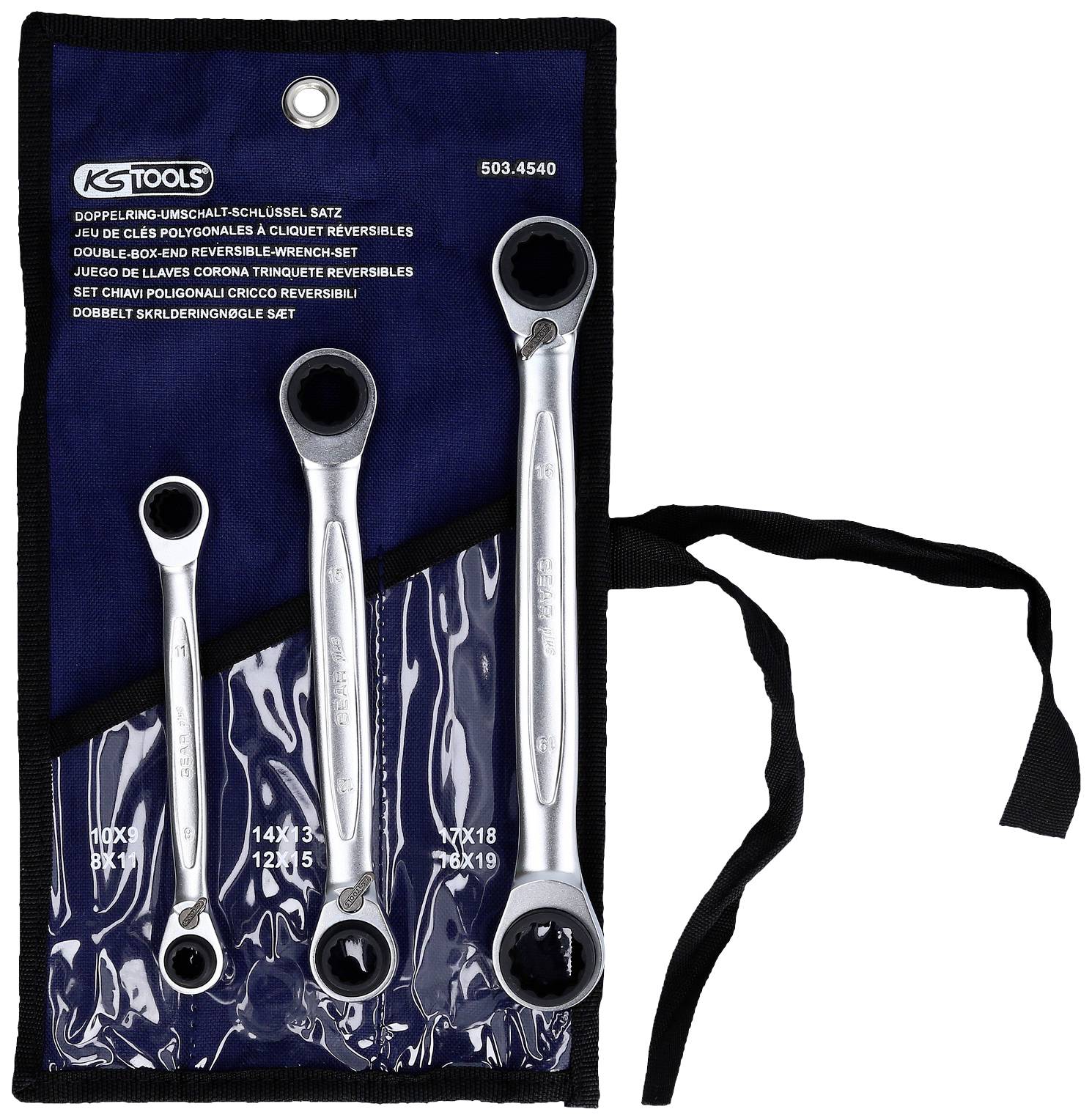 KS Tools 503.4540 503.4540 Jeu de clés à œil 3 pièces Ouverture de clé (métrique) 8 - 19 mm