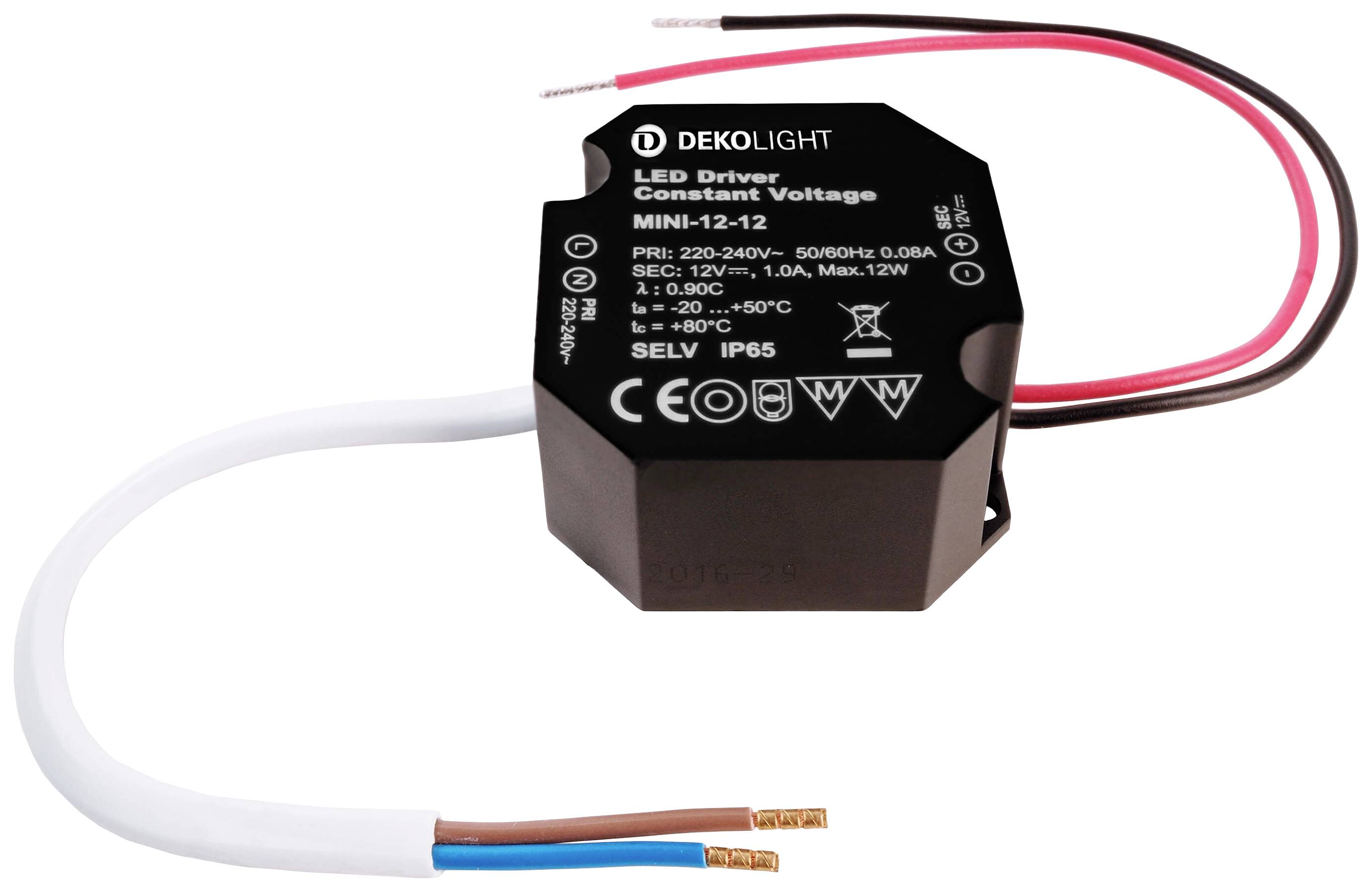 Deko Light OCTO, CV, Mini 12V/12W Driver de LED à tension constante 12 W 0 - 1000 mA 12 V 1 pc(s)