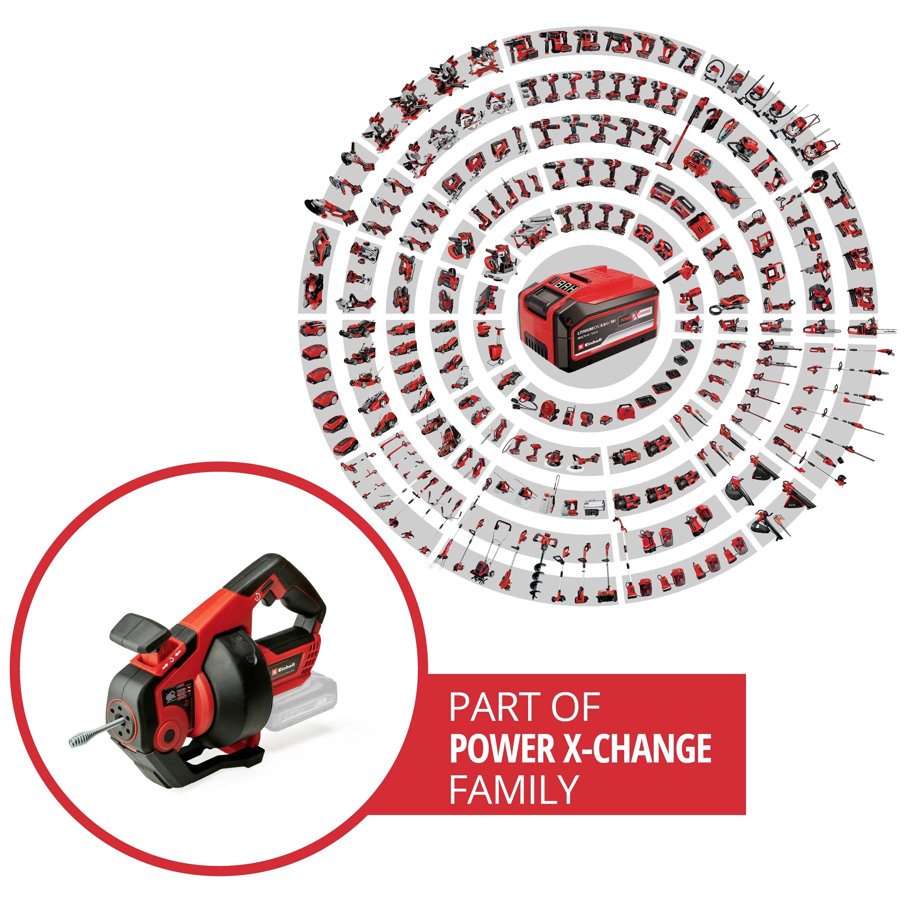 Einhell Power X-Change TE-DA 18/760 Li Solo 4514160 Outil pour nettoyer les canalisations 362 mm