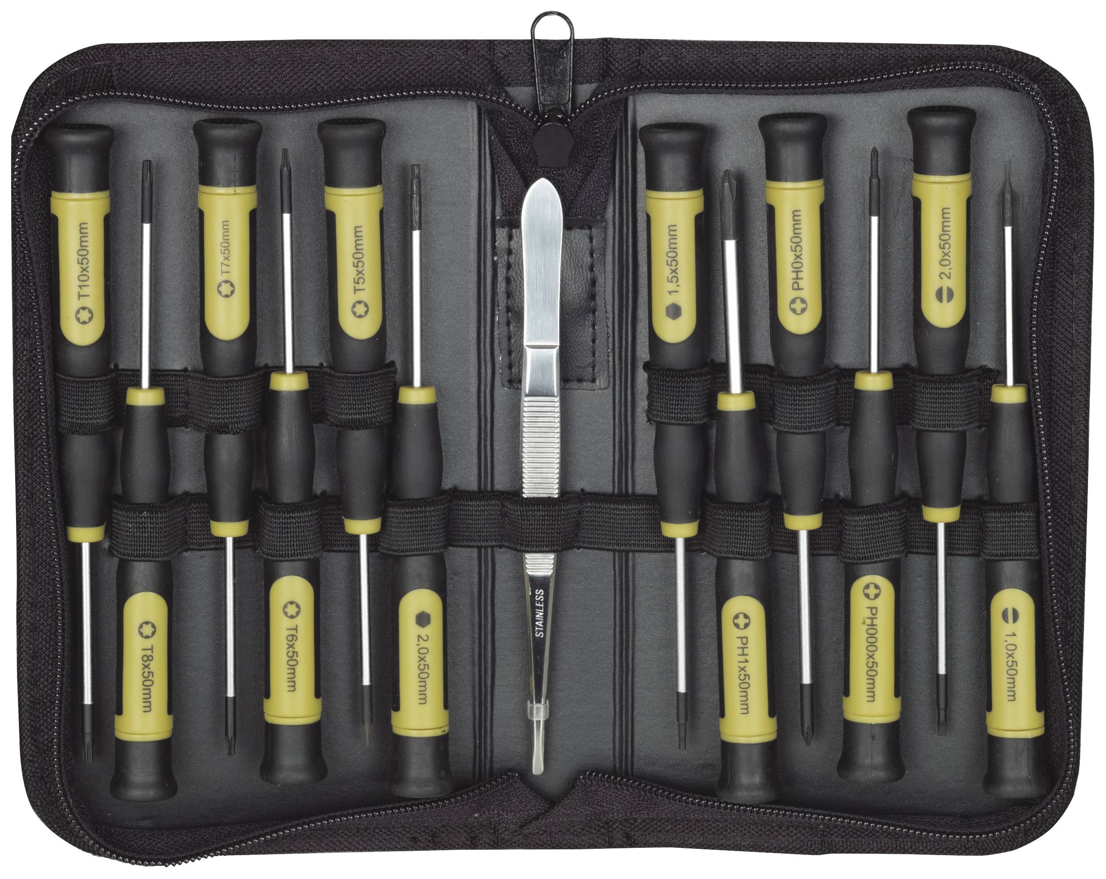 Jeu de tournevis Proxxon MICRO-DRIVER vis à fente, cruciforme Phillips, TORX® intérieur, 6 pans intérieurs