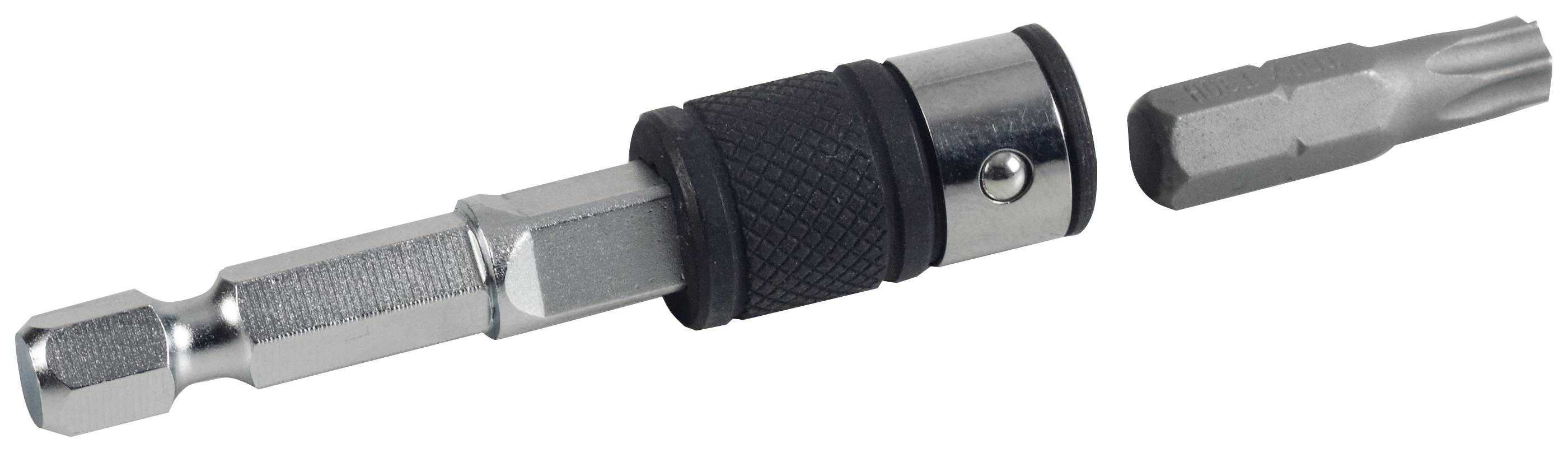 Embout de tournevis métallique avec un embout amovible ; adapté pour les travaux de vissage sur des machines et des appareils.