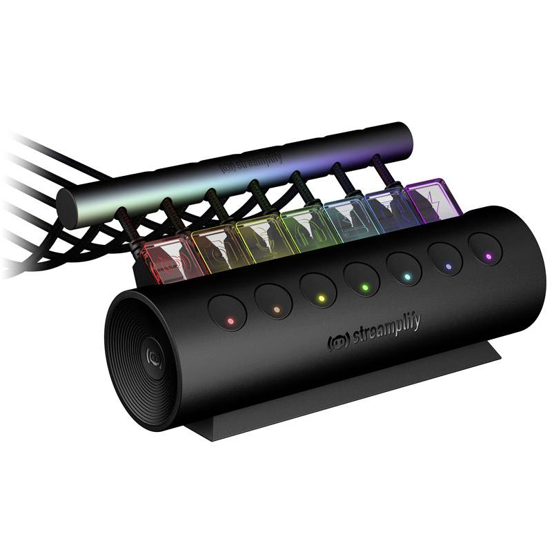 Hub USB 3.0 Streamplify Streamplify HUB CTRL 7, 7x USB 3.0 Typ A, RGB, 12V, EU-Netzkabel - schwarz noir