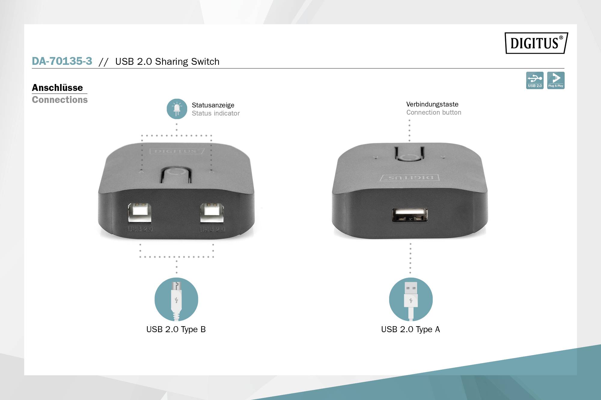 Digitus USB 2.0 Adaptateur DA-70135-3
