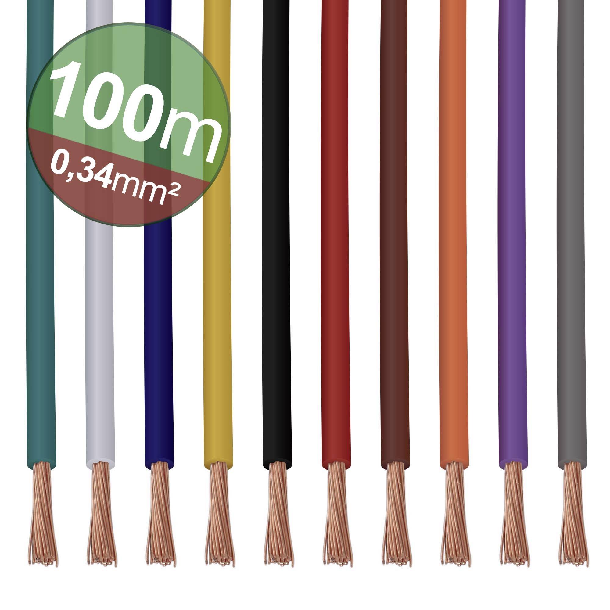 Quadrios 22CW003 Assortiment de cordons 1 x 0.34 mm² blanc, bleu, marron, orange, vert, jaune, gris, violet, noir, rouge 1 set