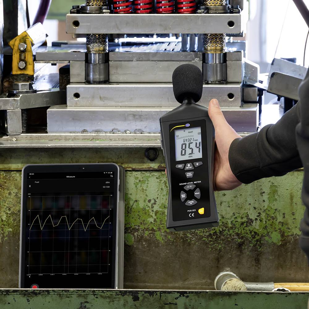 PCE Instruments Sonomètre Enregistreur de données PCE-323 30 - 130 dB 30 Hz - 8 kHz USB, Bluetooth®