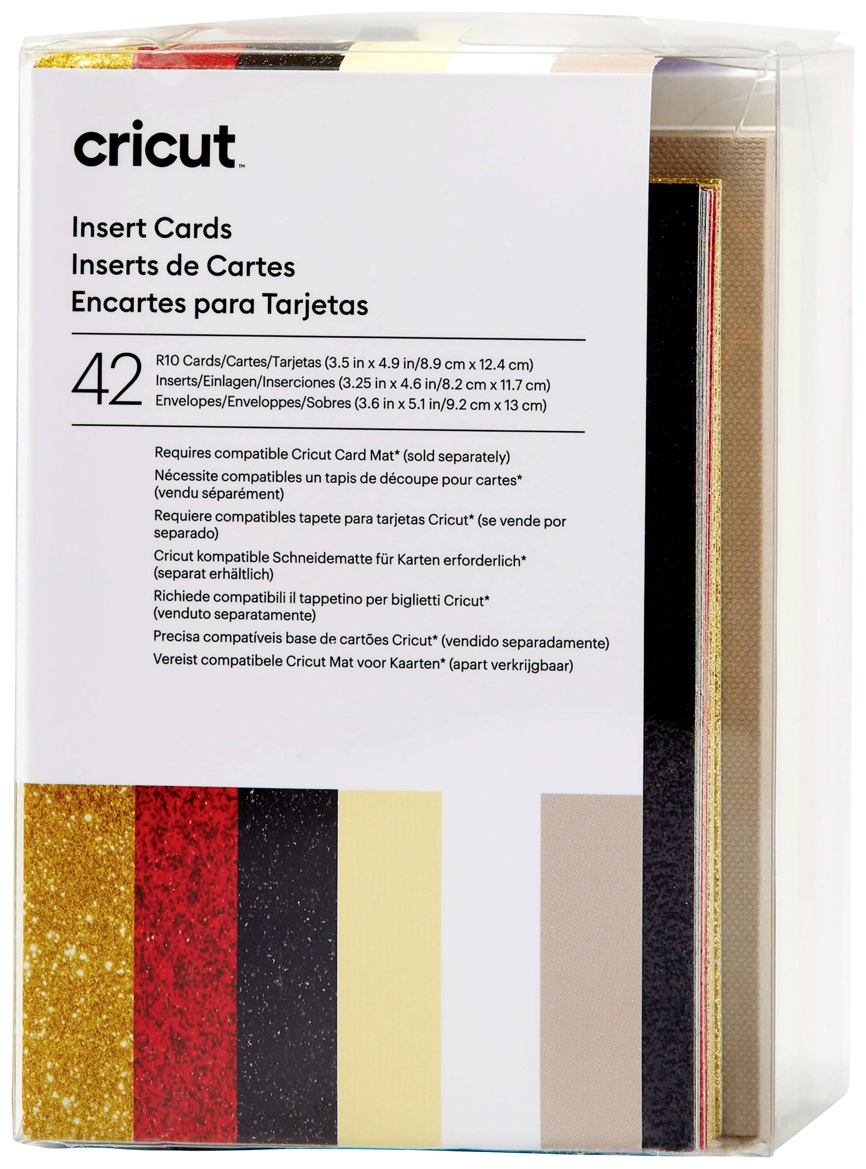 Cricut Insert Cards Glitz & Glam R10 Set de cartes taupe, crème, blanc