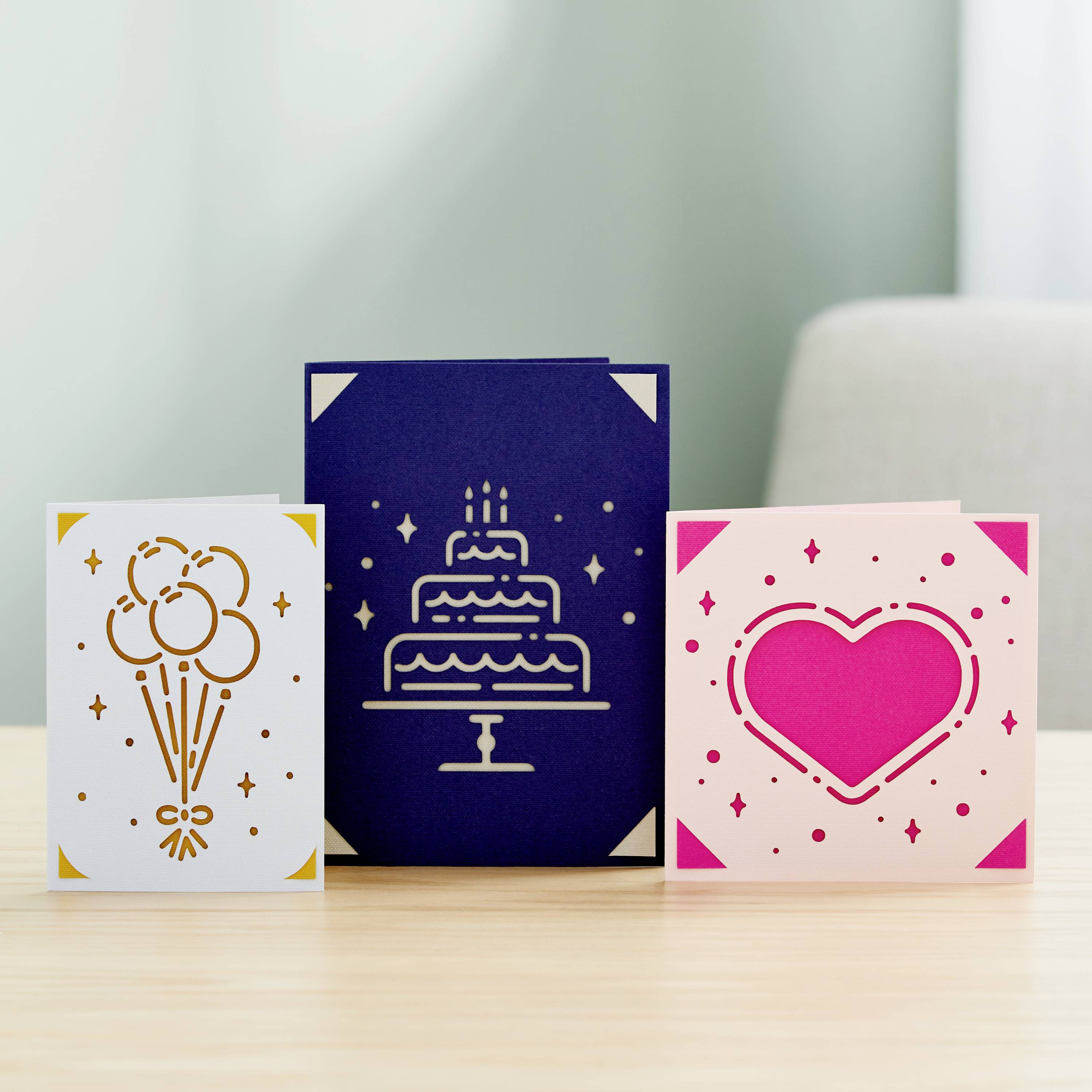 Cricut Insert Cards Rainbow R10 Set de cartes rouge, bleu, vert
