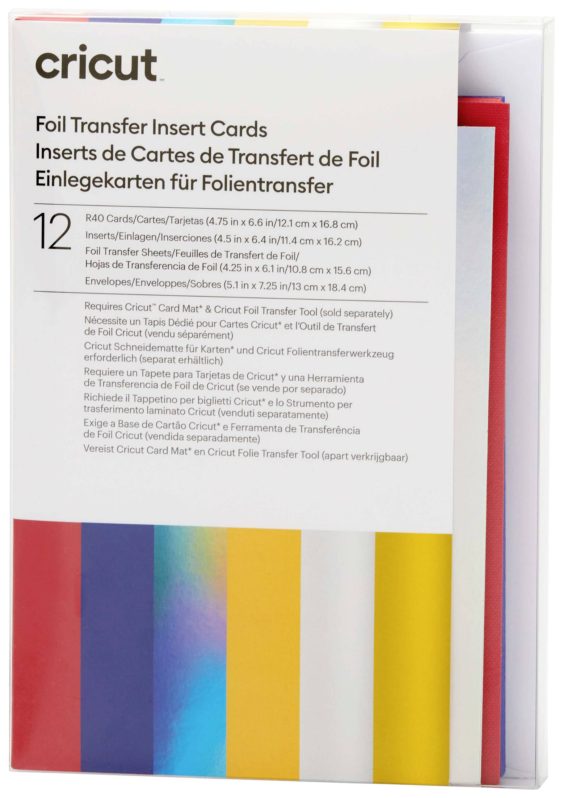 Cricut Insert Cards FOIL Celebration R40 Set de cartes rouge, bleu