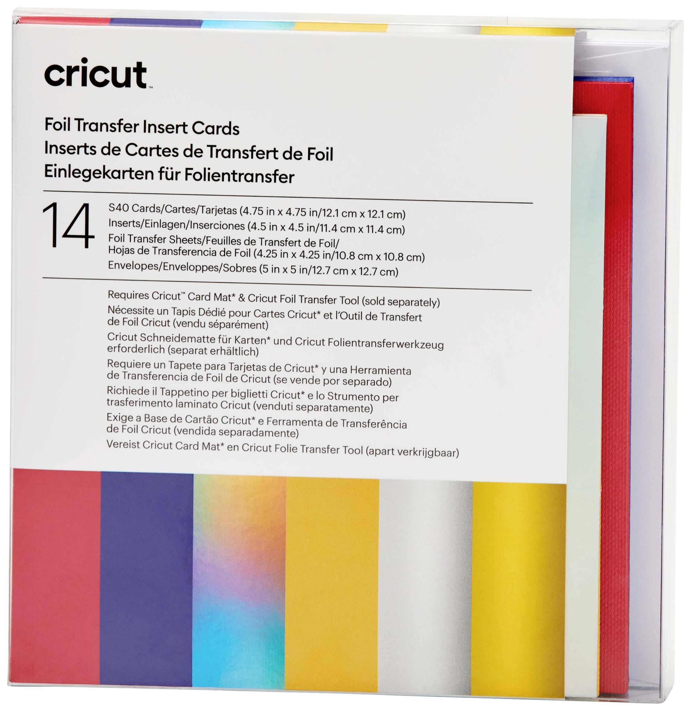 Cricut Insert Cards FOIL Celebration S40 Set de cartes rouge, bleu