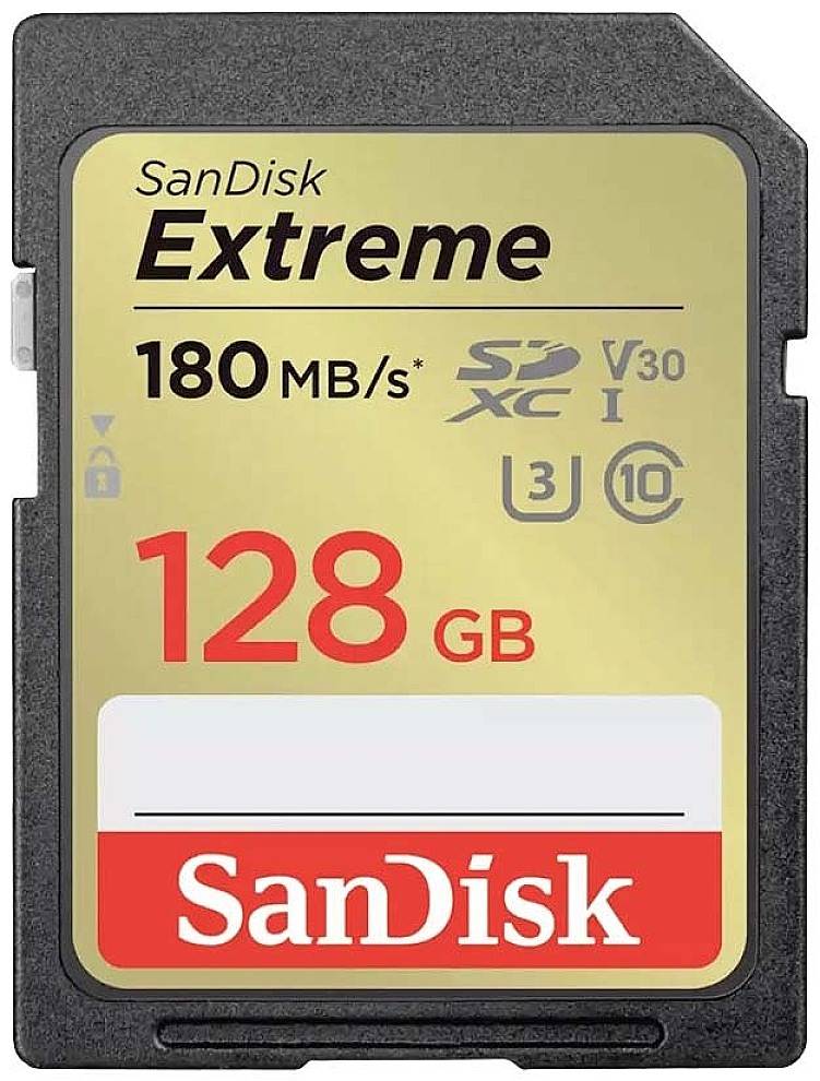 SanDisk Extreme PLUS Carte SDXC 128 GB UHS-I résistance aux chocs, étanche