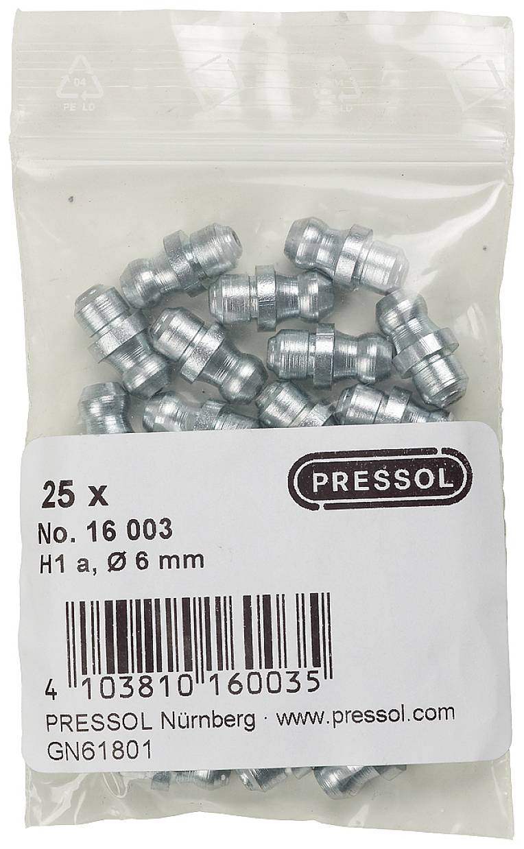 Pressol Graisseur à tête sphérique H1 droit A, Ø 6 mm-V. 1 pc(s)