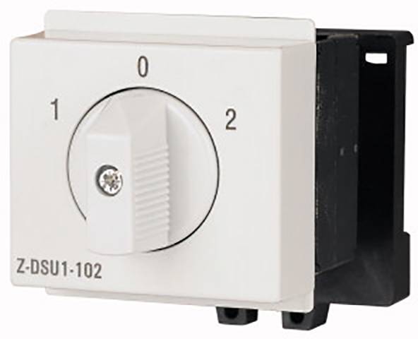 Commutateur blanc avec marquages '0', '1' et '2'. Le numéro de modèle sur le côté est 'Z-DSU1-102'. Le commutateur est en position médiane '0'.