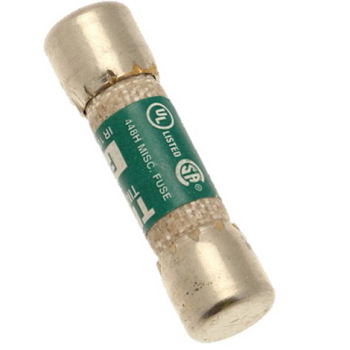 Un fusible cylindrique avec un marquage vert, affichant le logo de la marque et '48H MISC FUSE'. Il est destiné aux appareils électriques.