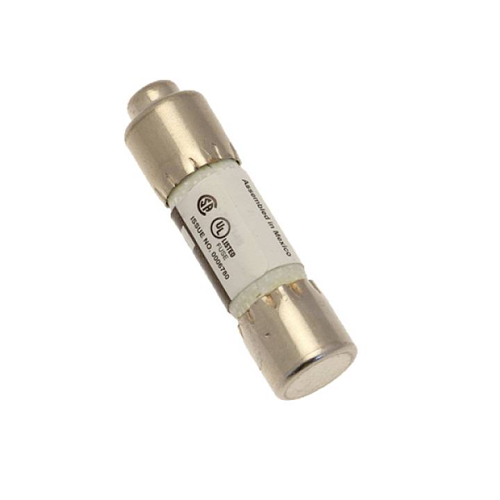 Un fusible cylindrique avec des embouts métalliques aux deux extrémités.