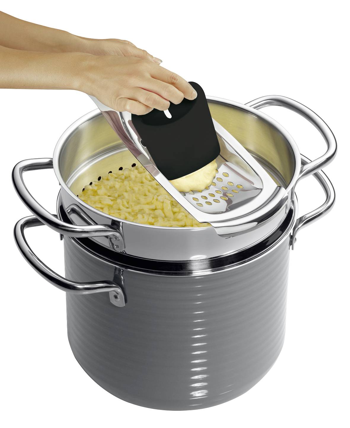WMF 3201000748 Gerbe pour spätzle-Profi avec grattoir de pâte 35x14cm, rainure de suspension en acier inoxydable