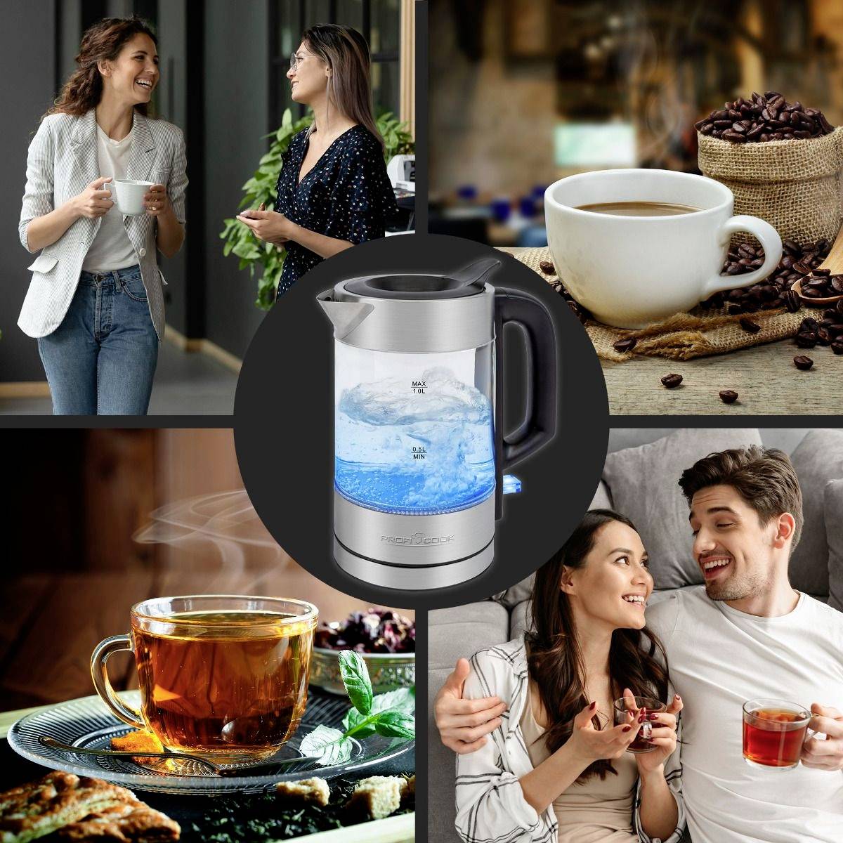 Profi Cook PC-WKS 1229 G Bouilloire inox Contenance: 1.0 l