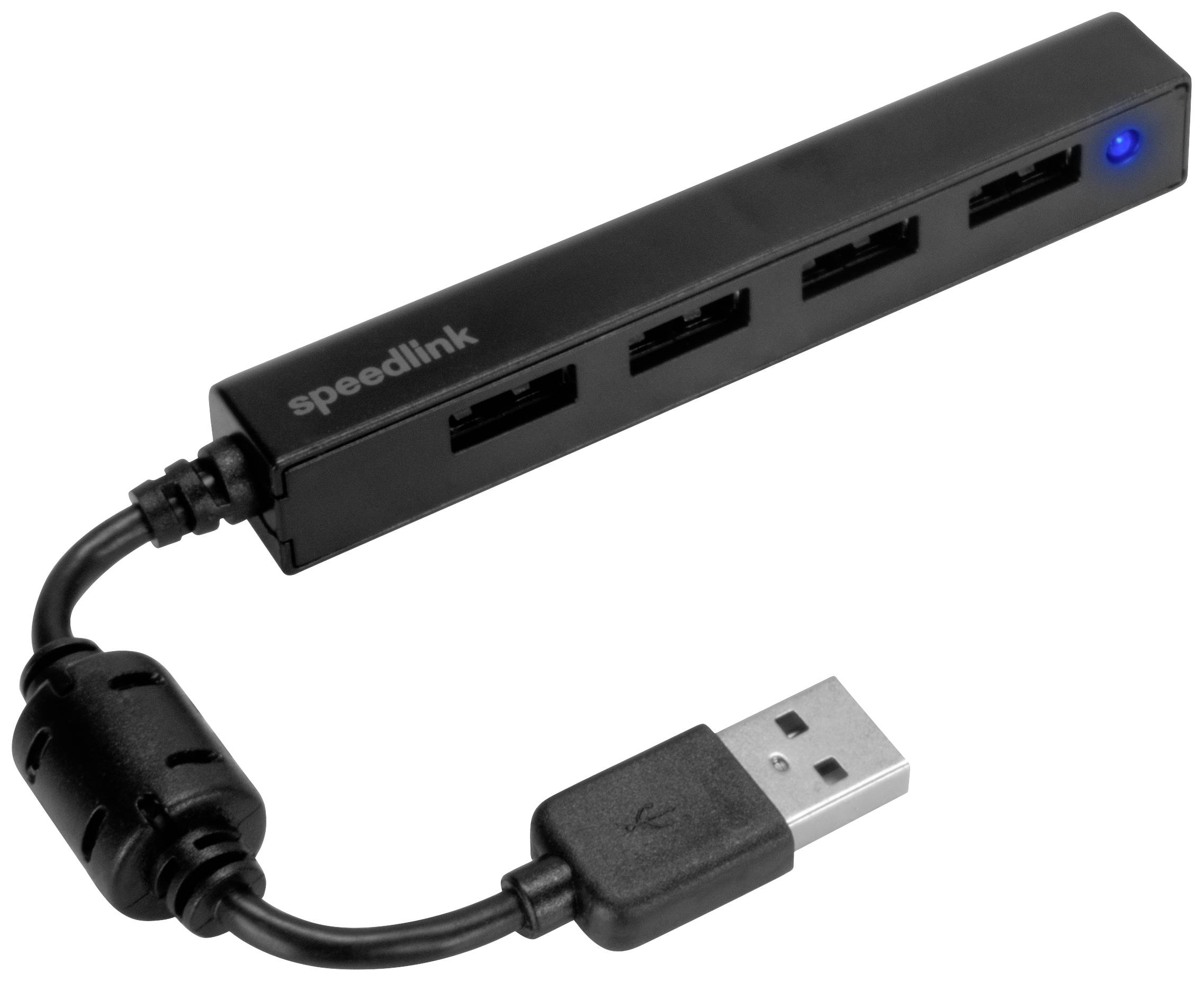 Hub USB 2.0 SpeedLink Snappy Slim 4 ports noir