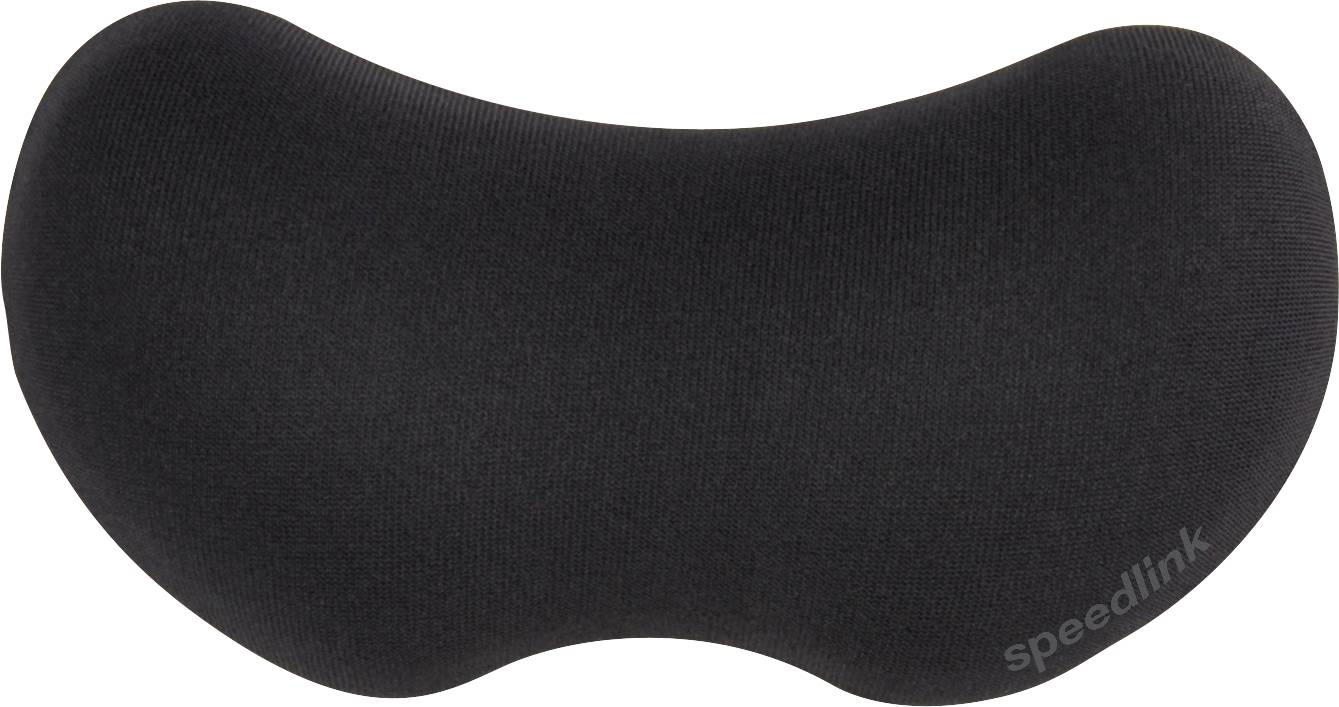 Un coussin ergonomique noir en mousse à mémoire de forme de Speedlink, idéal pour le confort au travail ou en voyage.