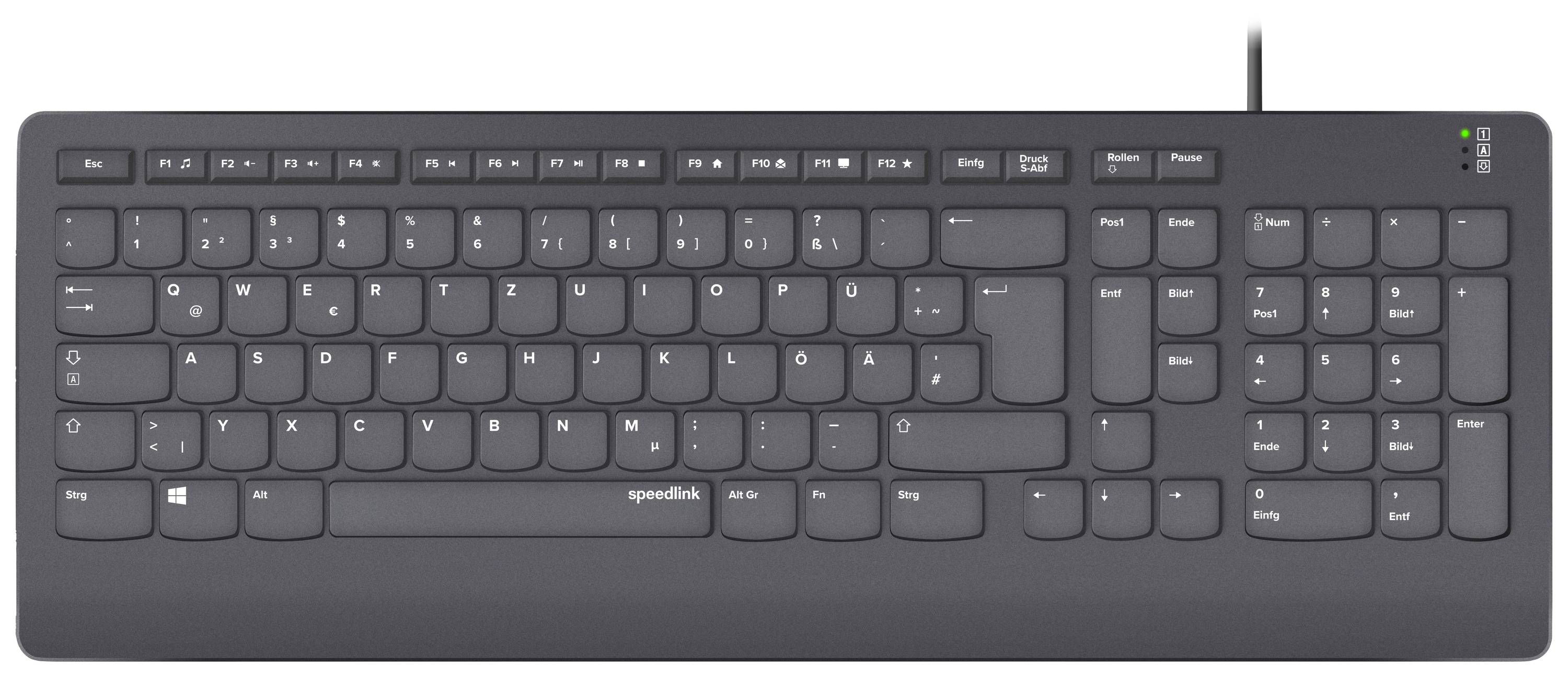 SpeedLink Hi-Genic USB Clavier hygiénique allemand, QWERTZ noir