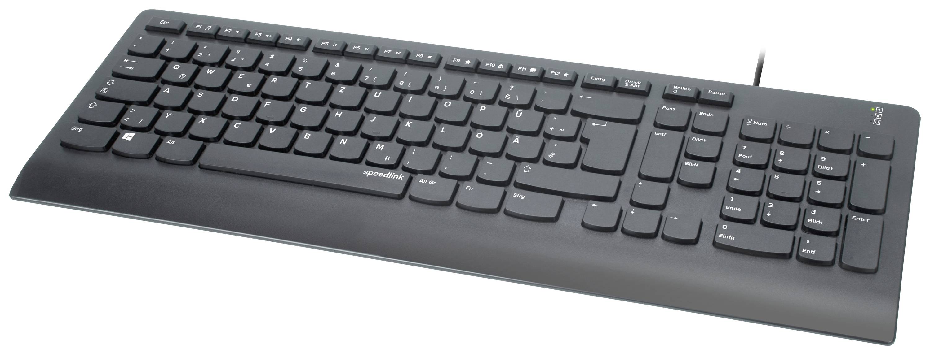 SpeedLink Hi-Genic USB Clavier hygiénique allemand, QWERTZ noir