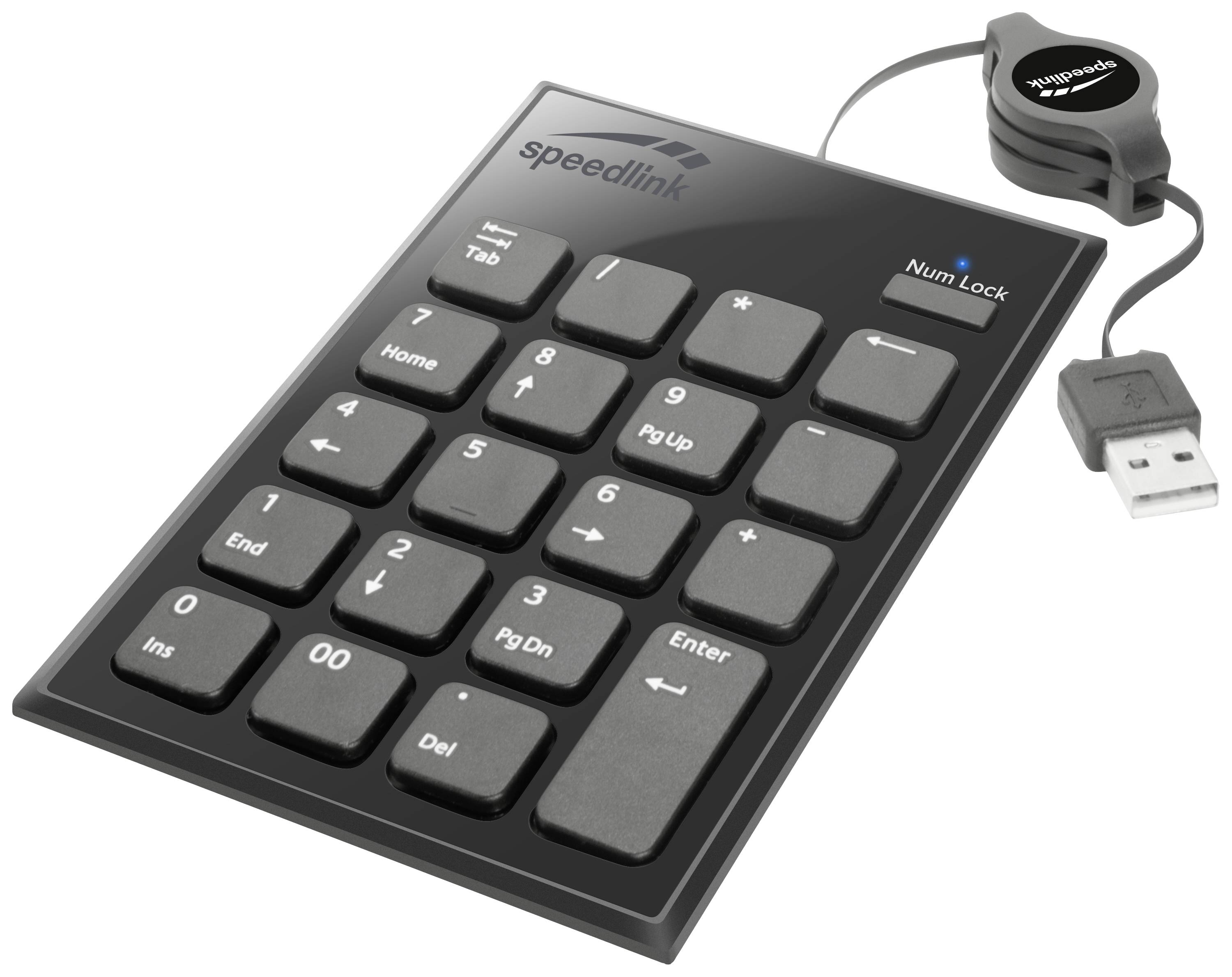 SpeedLink Digy USB Pavé numérique flexible, entrée de câble noir