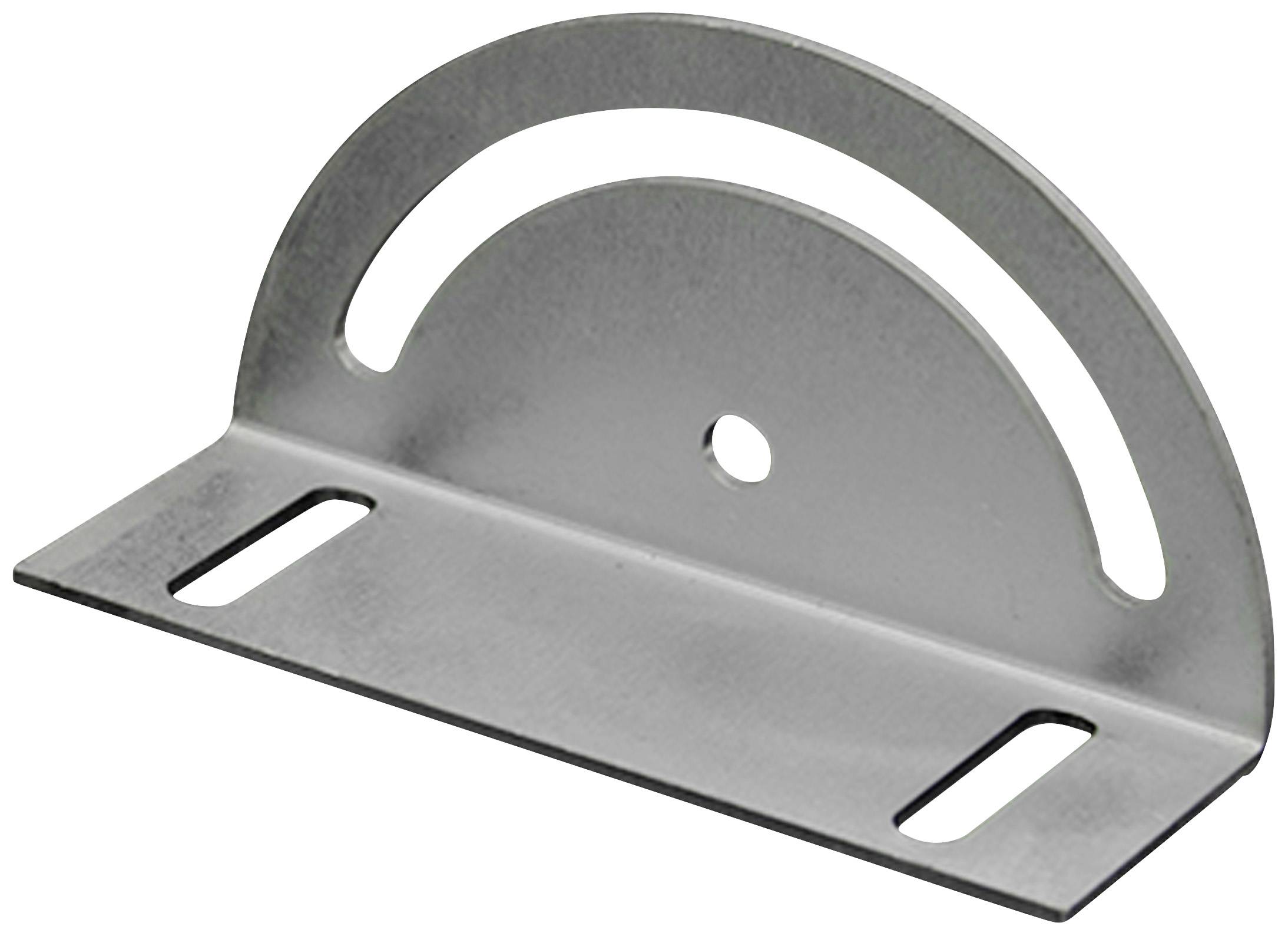 Support d'angle métallique avec trois trous de fixation, adapté pour la fixation sécurisée d'étagères ou d'applications similaires sur les murs.