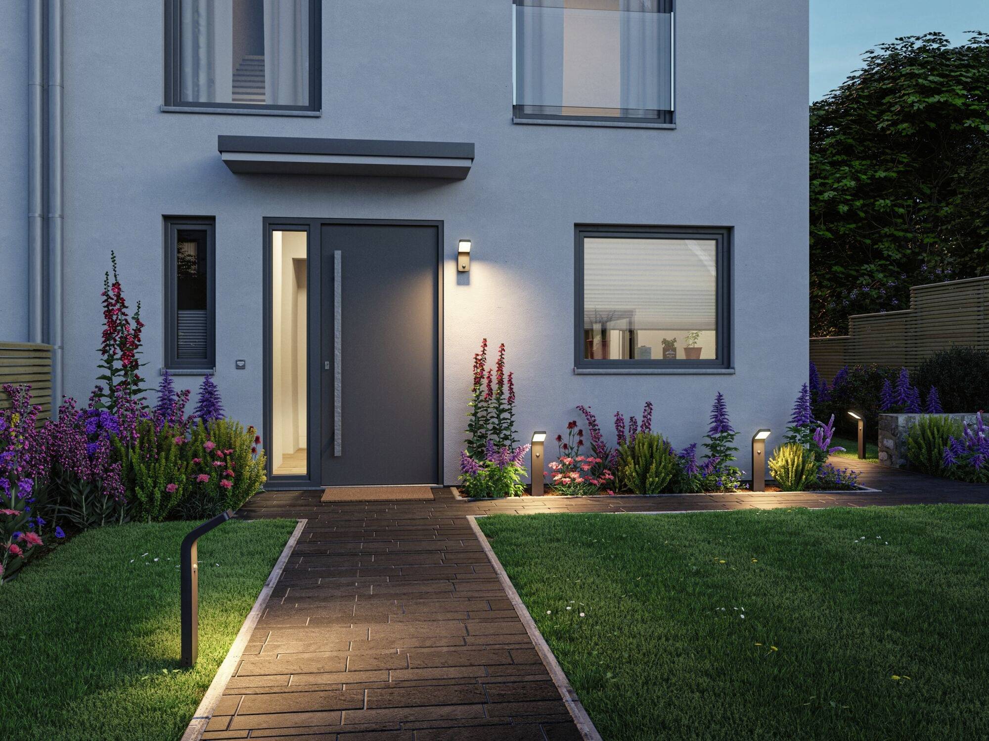 Éclairage d'allée Paulmann 94747 Kulma PIR Poller anthrazit LED 7.5 W anthracite