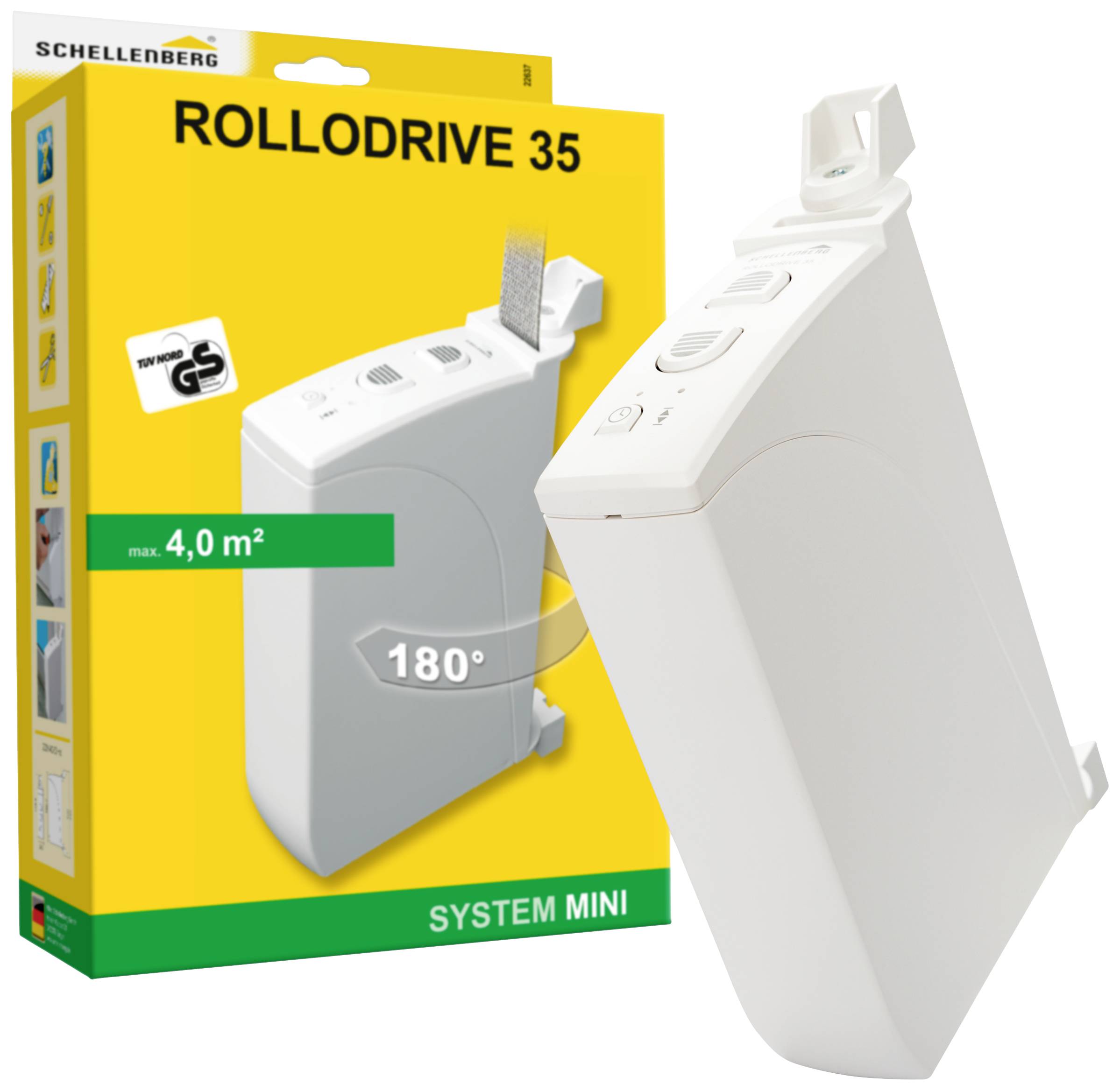 Schellenberg 22637 RD35 Enrouleur de sangle électrique 14 mm Force de traction (max.) 12 kg en façade