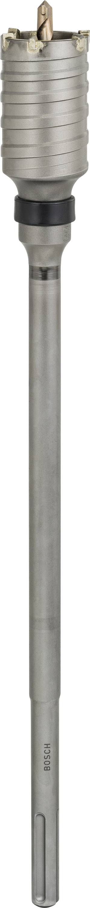 Un foret argenté avec une longue extension droite et des pointes acérées pour percer des matériaux durs.