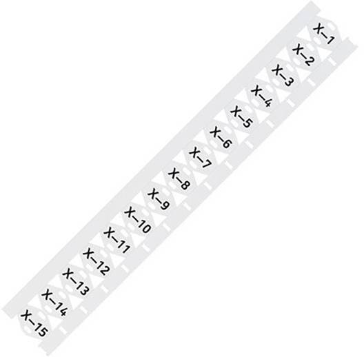 Bandes d'étiquettes avec des flèches de X-1 à X-15, indiquant l'ordre.
