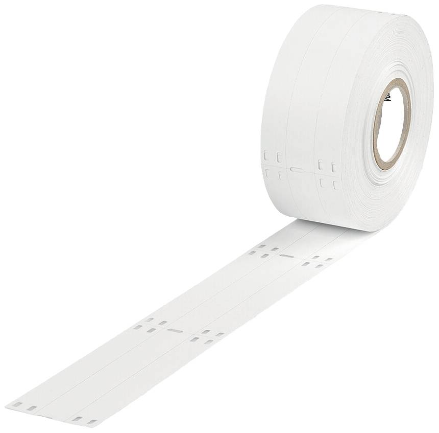 Un rouleau de papier continu, partiellement déroulé, avec bords perforés pour l'utilisation dans des imprimantes à matricielle.