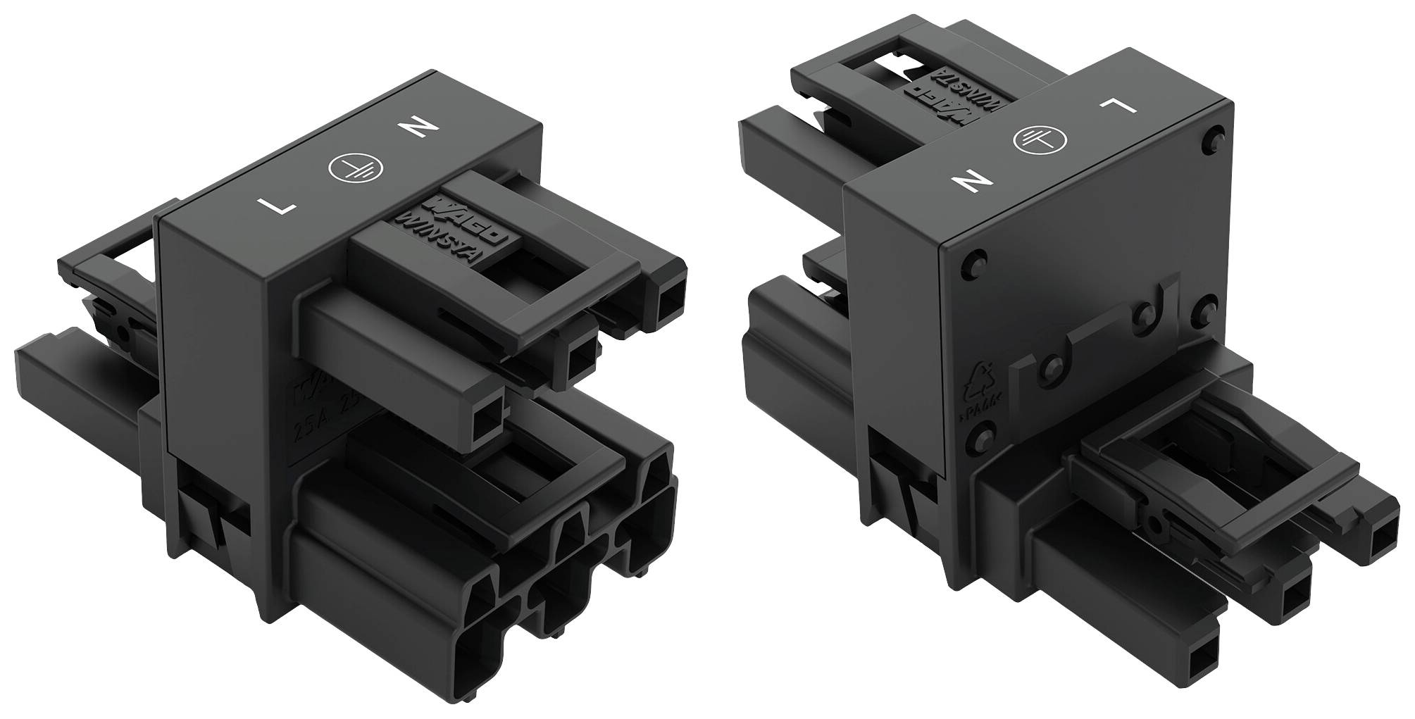 WAGO 770-635 Connecteur WINSTA MIDI Distributeur en H Nombre total de pôles: 3 25 A noir 50 pc(s)