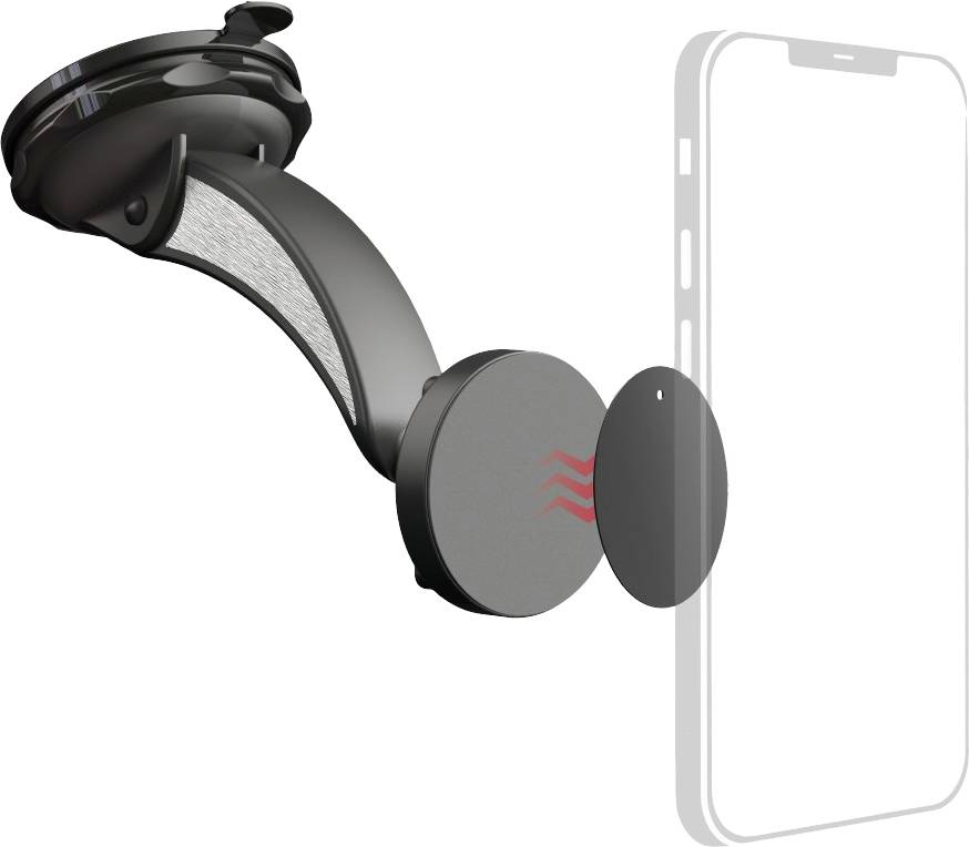Hama Magnet ventouse Support de téléphone portable pour voiture fixation magnétique, pivotant à 360°