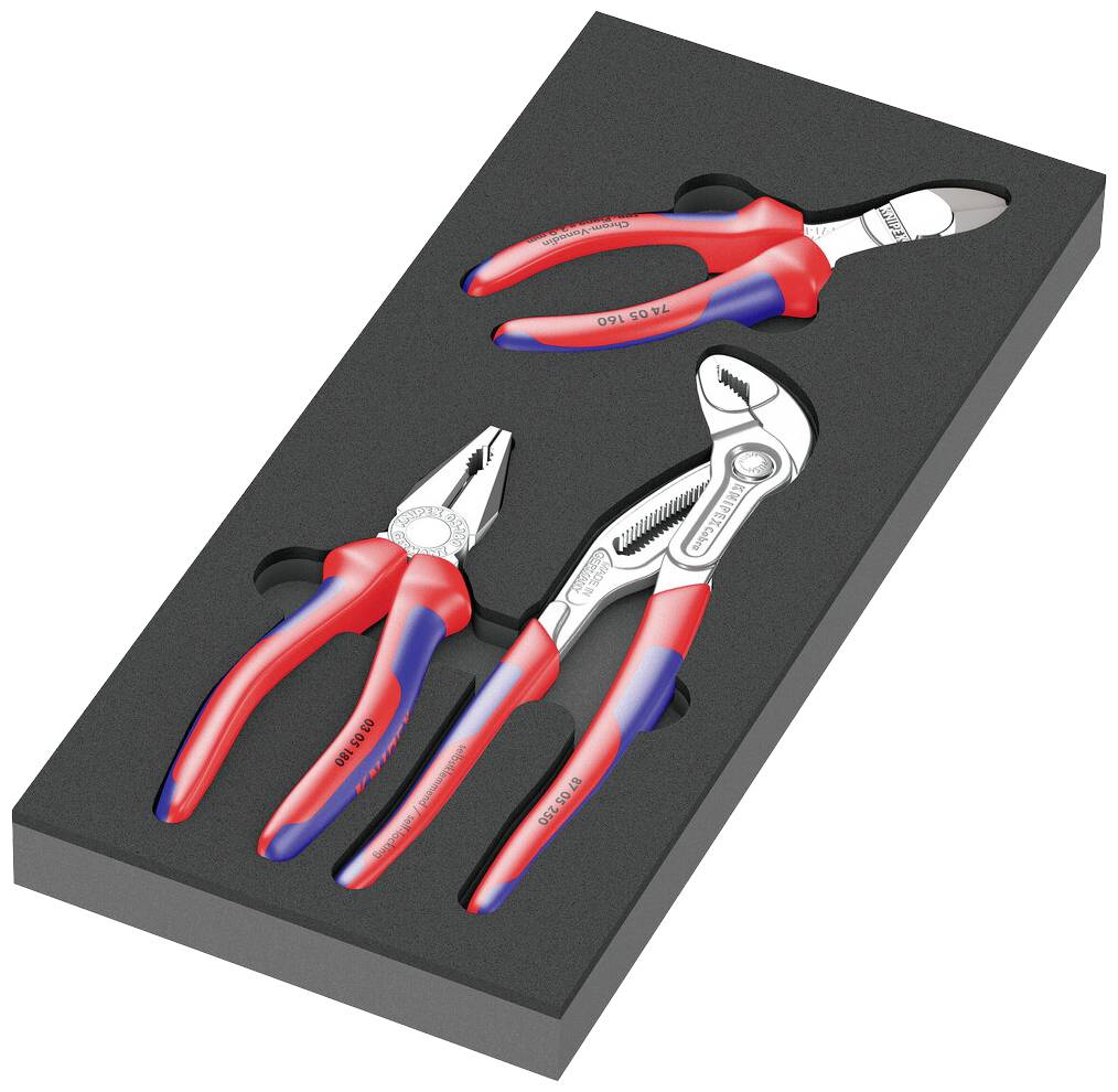 Wera 05150180001 Jeu de pinces 3 pièces Knipex, avec insert en mousse