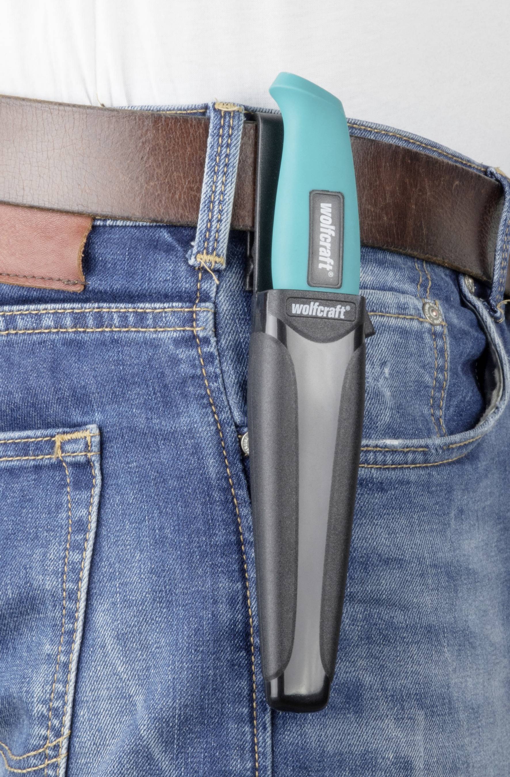 Wolfcraft 4086000 Couteau d'extérieur avec étui