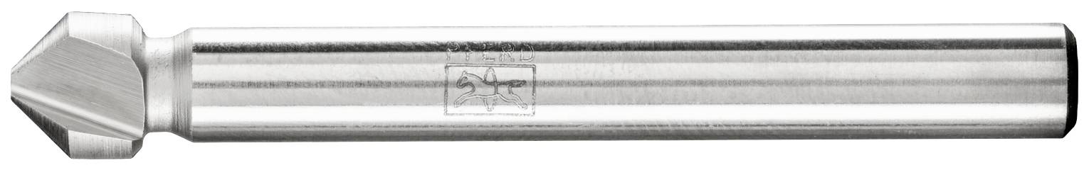 Fraise à métaux à pointe conique et tige cylindrique, adaptée au chanfreinage des trous de vis sur des surfaces métalliques.