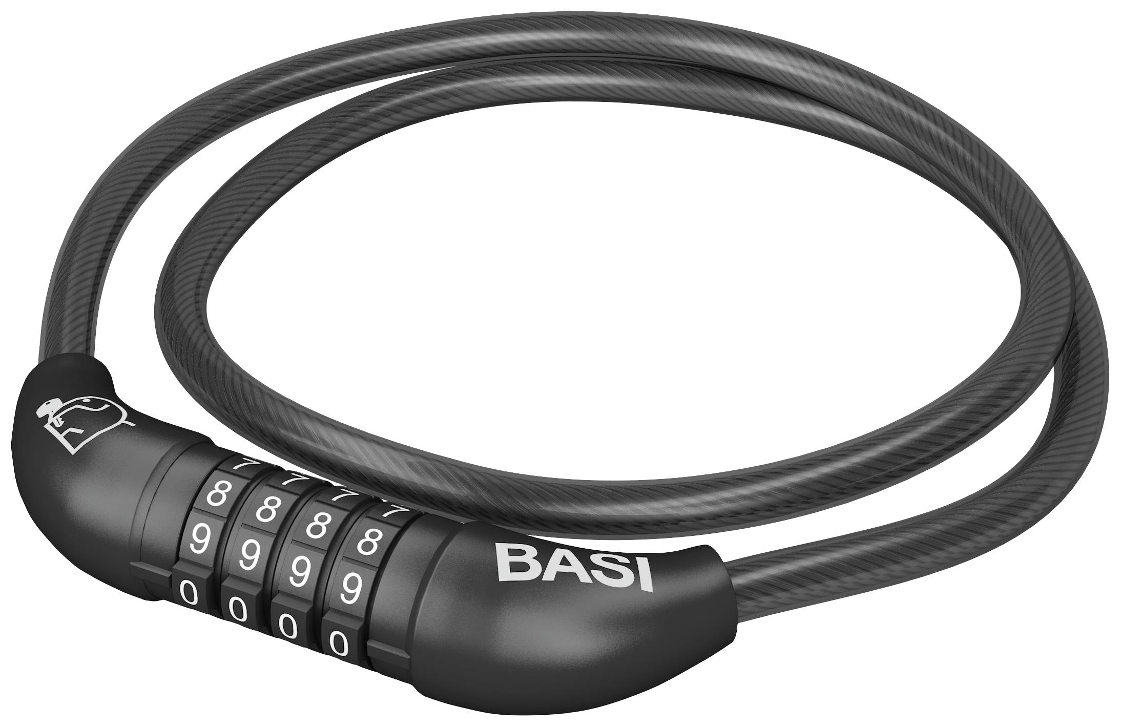 Basi ZR 313 Antivol à câble spiralé noir fermeture à combinaison