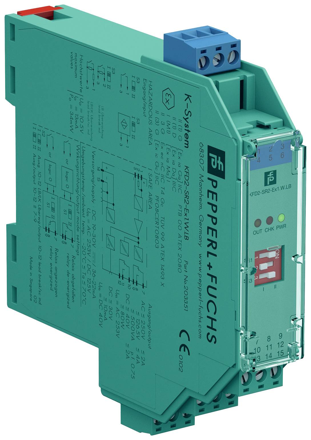 Pepperl+Fuchs KFD2-SR2-Ex1.W.LB 203351 Amplificateur de commutation 1 pc(s)