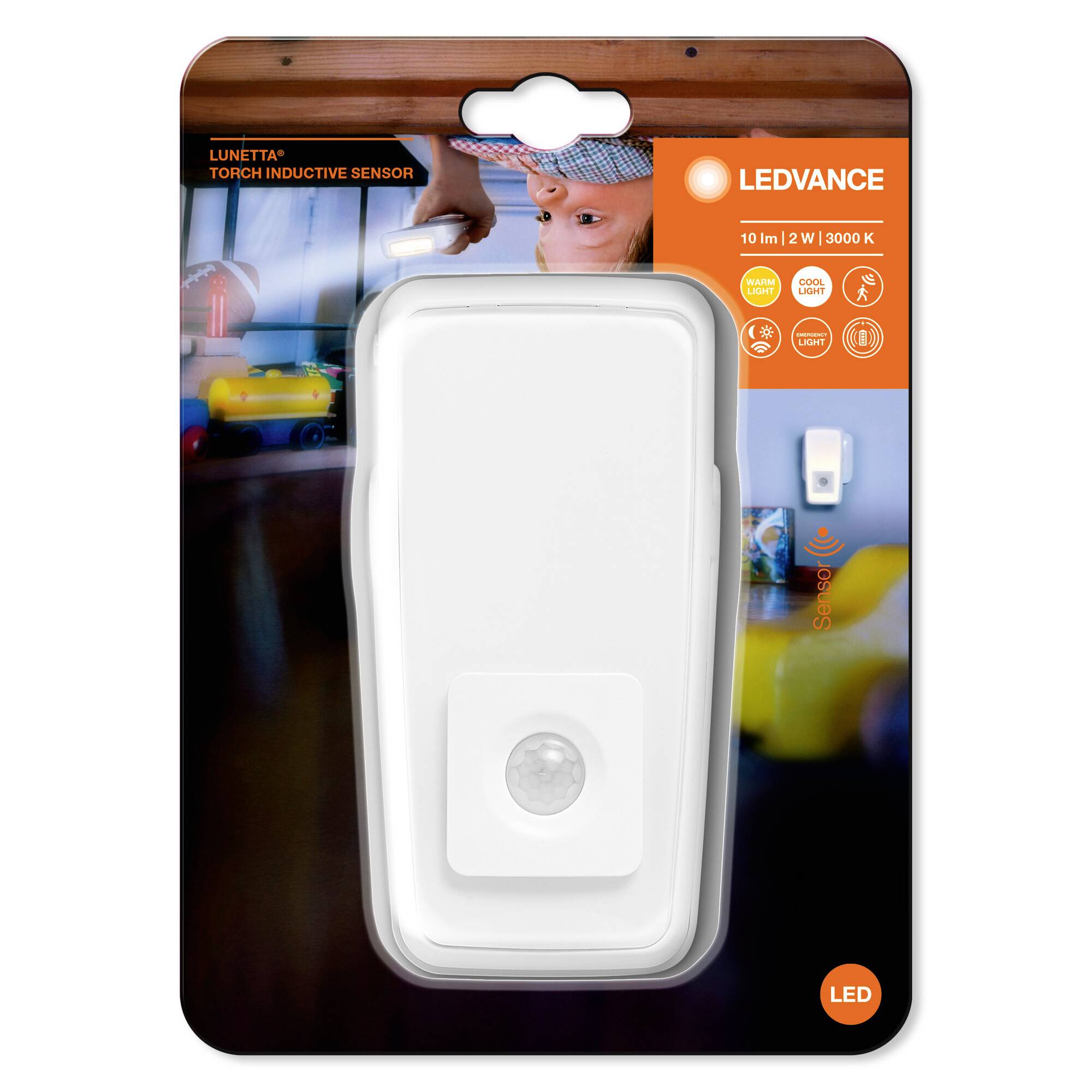 Veilleuse LEDVANCE LUNETTA TORCH INDUCTIVE SENSOR 4058075759404 rectangulaire LED blanc chaud blanc